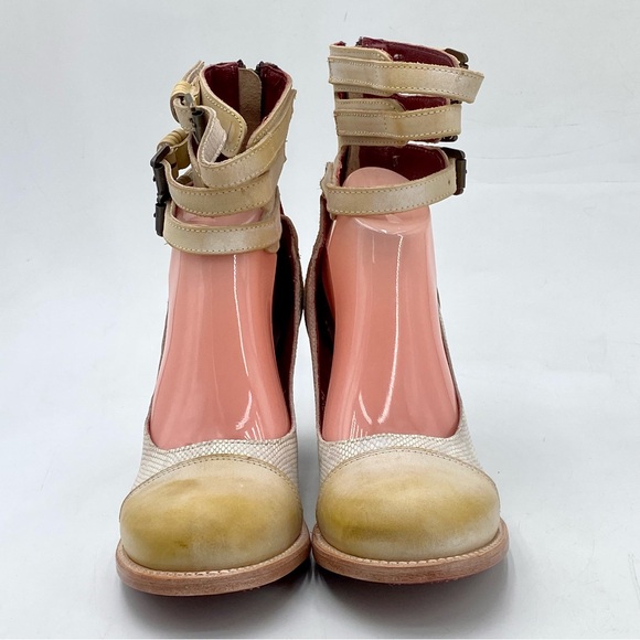 FREEBIRD Bonnie Shoes Size 10 Distressed Yellow Snake Print Leather (F14) - Picture 3 of 15